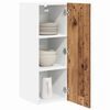 vidaXL H&auml;ngeschrank mit T&uuml;r 2 pcs Altes Holz und Wei&szlig; 30 x 31 x 80 cm
