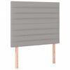 vidaXL Boxspringbett mit Matratze & LED Hellgrau 80x200 cm Stoff