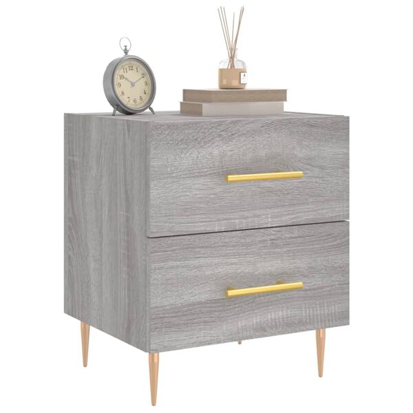 vidaXL Nachttische 2 Stk. Grau Sonoma 40x35x47,5 cm Holzwerkstoff
