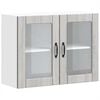vidaXL K&uuml;chen-H&auml;ngeschrank mit Glast&uuml;r Lucca Grau Sonoma Holzwerkstoff