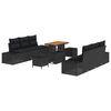 vidaXL Gartensofa-set 9 stk. Schwarz Poly-Rattan