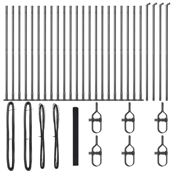 vidaXL Zaunpfosten Grau 50 x 1,5 m (16 x 16 mm Maschen) Stahl und PVC