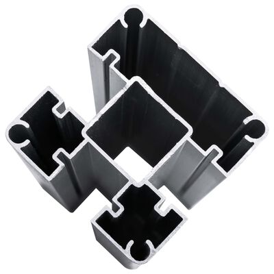 vidaXL WPC Zaun-Set 6 Quadrate + 1 Schräge 1138x186 cm Grau