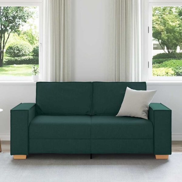 vidaXL 2-Sitzer Sofa Dunkelgr&uuml;n 180x78x84 cm Stoff
