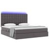 vidaXL Bett mit Stauraum und LED mit LED Grau 160 x 200 cm Kunstleder