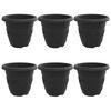 vidaXL Runder Blumentopf 6 pcs Schwarz &Oslash; 26 x 21,5 cm Kunststoff
