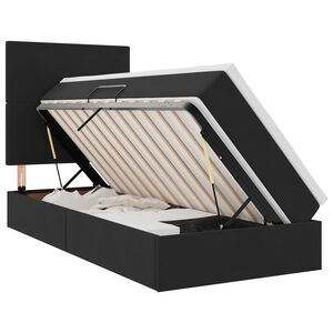 vidaXL LED-Speicherbett mit Matratze Schwarz 90 x 190 cm Samt