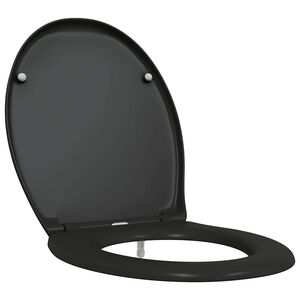 vidaXL Toilettensitz Schwarz 47 x 37 x 4 cm Duroplast