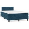 vidaXL Boxspringbett mit Matratze Dunkelblau 120x190 cm Samt