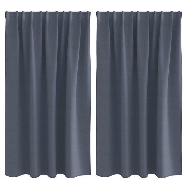 vidaXL Verdunkelungs-Vorh&auml;nge mit Ringen 2 pcs Anthrazit 140 x 140 cm