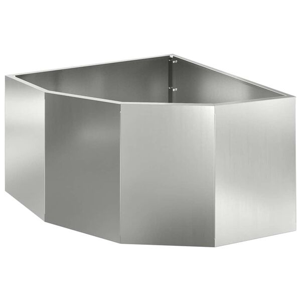 vidaXL Eckpflanzer Silber 60 x 60 x 35 cm Verzinkter Stahl