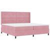 vidaXL Boxspringbett mit Matratze mit LED Rosa 200 x 200 cm Samt