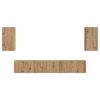 vidaXL TV-Schrankset Wandmontiert 5 pcs Artisan-Eiche Holzwerkstoff