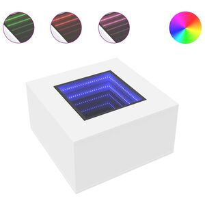 vidaXL LED-Couchtisch Wei&szlig; 60x60x40 cm Holzwerkstoff