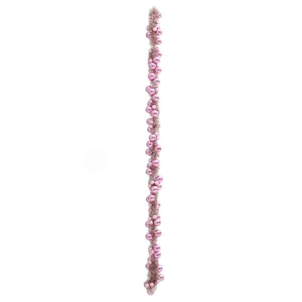 vidaXL Weihnachtskugelgirlande Rosa 186 cm Polystyrol