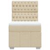 vidaXL Boxspringbett mit Matratze Creme 90x200 cm Stoff