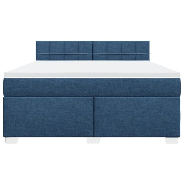 vidaXL Boxspringbett mit Matratze Blau 180x200 cm Stoff