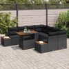 vidaXL Garten-Sofa-Set mit Speicher 9 pcs Schwarz Poly Rattan