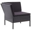 vidaXL 8-tlg. Garten-Lounge-Set mit Auflagen Poly Rattan Schwarz
