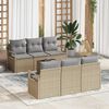 vidaXL Gartensofa-set mit Kissen 7 pcs Beige und Grau Poly-Rattan
