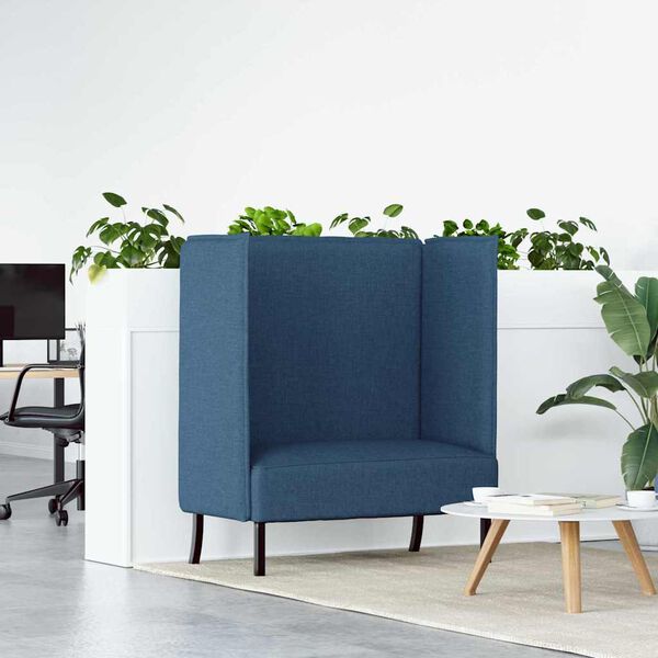 vidaXL Hoher R&uuml;cken Sofa 101cm Blau Stoff