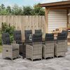 vidaXL Garten Essgruppe mit Kissen 9 pcs Grau Poly-Rattan