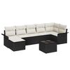 vidaXL Gartensofa-set mit Speicher 8 pcs Schwarz Poly-Rattan