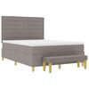 vidaXL Boxspringbett mit Matratze Taupe 160 x 200 cm Stoff