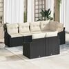 vidaXL Sofa Set mit Kissen 7 pcs Schwarz Poly Rattan
