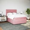 vidaXL Boxspringbett mit Matratze Rosa 140x200 cm Samt
