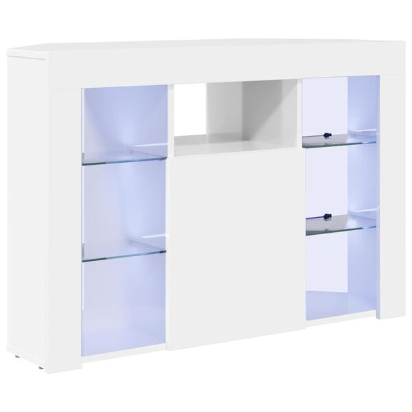 vidaXL Eck-LED-TV-Schrank Hochglanz Wei&szlig; 100x40x68cm Holzwerkstoff