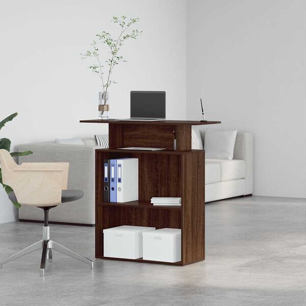 vidaXL Empfangstheke Braun Eichen-Optik 100x40x104 cm Holzwerkstoff