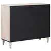 vidaXL Sideboard mit Regal Wei&szlig; 90 x 33,5 x 75 cm Massivholz Mango