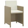 vidaXL 3-tlg. Garten-Essgruppe mit Kissen Poly Rattan Beige