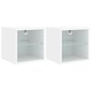 vidaXL TV-Wandschr&auml;nke mit LED-Leuchten 2 Stk. Wei&szlig; 30x28,5x30 cm