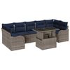 vidaXL Gartensofa-set 8 stk. Grau und Marineblau Poly-Rattan