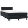 vidaXL Boxspringbett mit Matratze Schwarz 120x220 cm Samt