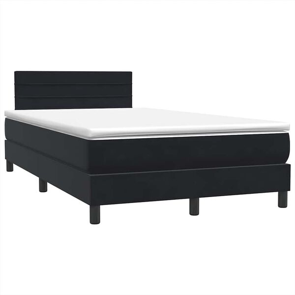 vidaXL Boxspringbett mit Matratze Schwarz 120x220 cm Samt