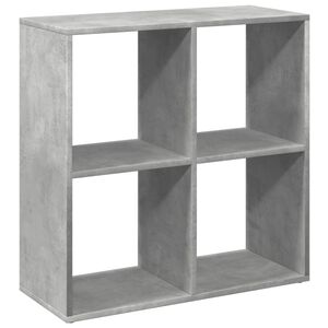 vidaXL Raumteiler-B&uuml;cherregal Betongrau 69,5x29x69,5 cm Holzwerkstoff