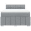 vidaXL Boxspringbett mit Matratze Hellgrau 160x200 cm Stoff