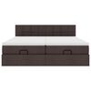 vidaXL Ottoman-Bett mit Matratzen Dunkelbraun 180x200 cm Stoff
