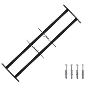 vidaXL Sicherheitsgitter f&uuml;r Fenster mit 2 Querstangen 3 pcs 63-114 cm