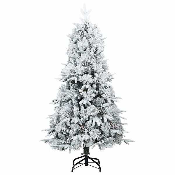 vidaXL K&uuml;nstlicher Scharnier-Weihnachtsbaum schneebedeckt Wei&szlig; 150 cm