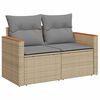 vidaXL 11-tlg. Garten-Sofagarnitur mit Kissen Beige Poly Rattan Akazie