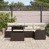 vidaXL Gartensofa-set mit Kissen mit Kissen 6 pcs Braun Poly Rattan