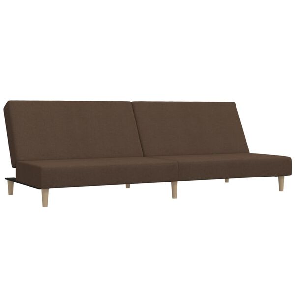 vidaXL Schlafsofa 2-Sitzer mit Fu&szlig;hocker Braun Stoff