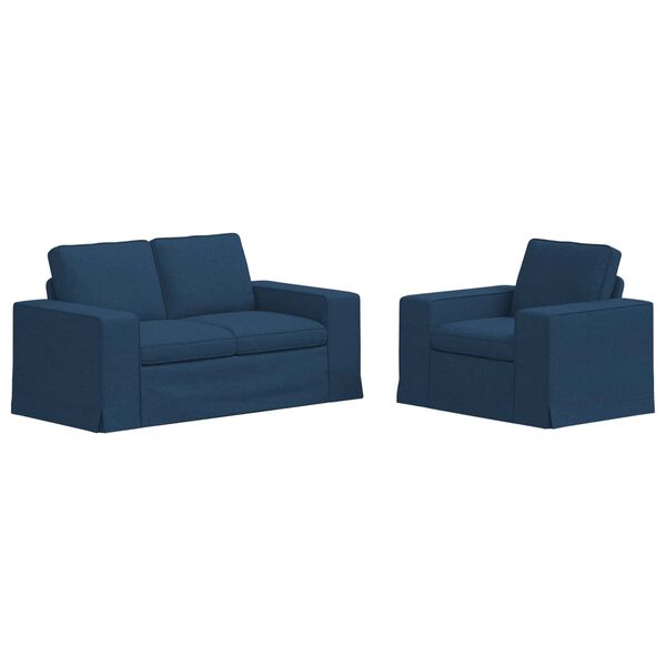 vidaXL Sofa 2 pcs Blau Gesamtabmessungen: 162 x 80 x 82 cm (B x T x H)