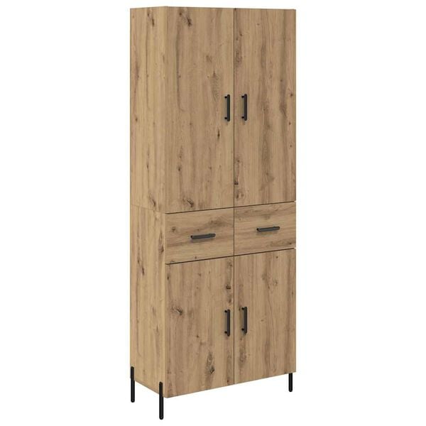 vidaXL Highboard Artisan-Eiche 69,5 x 34 x 180 cm Holzwerkstoff