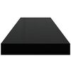 vidaXL Schweberegale 2 Stk. Hochglanz-Schwarz 80x23,5x3,8 cm MDF