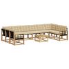 vidaXL Outdoor-Sofagarnitur mit Kissen 11 pcs Wei&szlig; und Beige